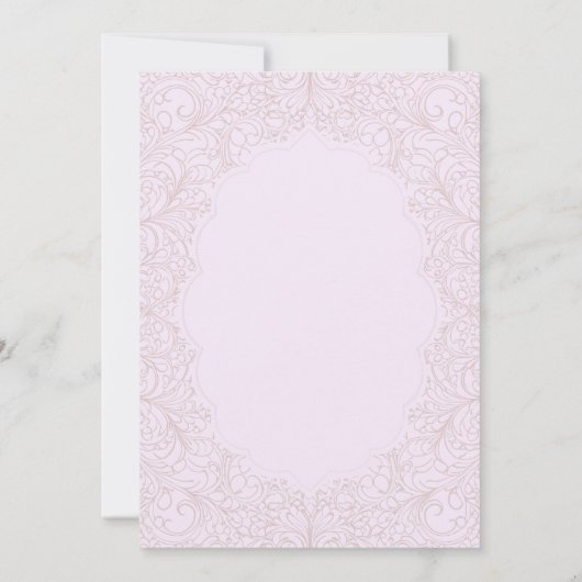 Tea Party Elegant Kant Paarse Meisje Baby shower Kaart (Achterkant)