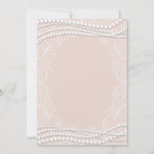 Tea Party Elegant Kant Parels Perzik Vrijgezellenf Kaart (Achterkant)