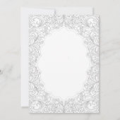 Tea Party Elegant Modern BW Kant Lijst Baby shower Kaart (Achterkant)