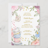 Tea Party Elegant Pink Green Vrijgezellenfeest Kaart (Voorkant)