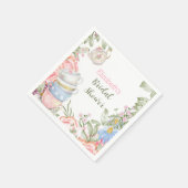 Tea Party Elegant Pink Green Vrijgezellenfeest Servet (Hoek)