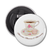 Tea Party Elegant Vrijgezellenfeest Bachelorette Button Flesopener (Voorkant)