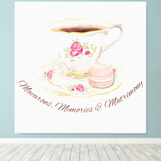 Tea Party Elegant Vrijgezellenfeest Bachelorette Canvas Afdruk (Insitu (Houten vloer))