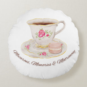Tea Party Elegant Vrijgezellenfeest Bachelorette Rond Kussen