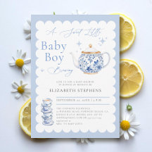 Tea Party Elegante Moderne Zoete Baby Jongen Douch