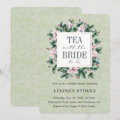 Tea Party Eucalyptus Green Rustic Vrijgezellenfees Kaart (Voorkant / Achterkant)