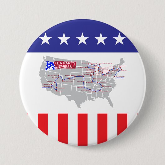 Tea Party Express III Ronde Button 7,6 Cm (Voorkant)