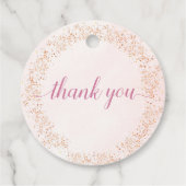 Tea Party Fairy Girl Blush Roze Bloemen Verjaardag Bedankjes Labels (Achterkant)