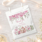 Tea Party Fairy Girl Blush Roze Bloemen Verjaardag Bedankzakje (Geknipt)