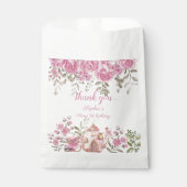 Tea Party Fairy Girl Blush Roze Bloemen Verjaardag Bedankzakje (Voorkant)