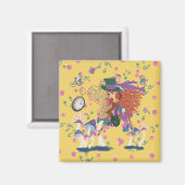 Tea Party Fairy,  Watch en paddenstoelen Magneet (Voorkant / Achterkant)