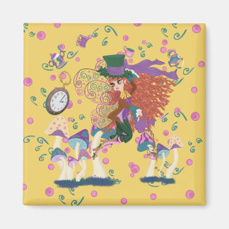 Tea Party Fairy,  Watch en paddenstoelen Magneet