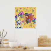 Tea Party Fairy,  Watch en paddenstoelen Poster (Keuken)