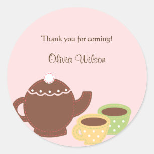 Tea Party Favor Sticker of Envelopzegel