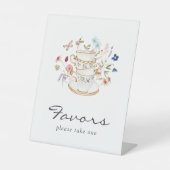 Tea Party Favors Pedestal Sign Reclamebord Met Voetstuk (Voorkant)