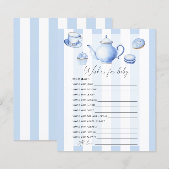 Tea party - Feestspel | Wensen voor baby spel (Voorkant / Achterkant)