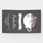 Tea Party Floral Baby shower Banner (Horizontaal)