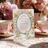 Tea Party Floral Baby Shower Invitation Kaart