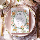 Tea Party Floral Baby Shower Invitation Kaart