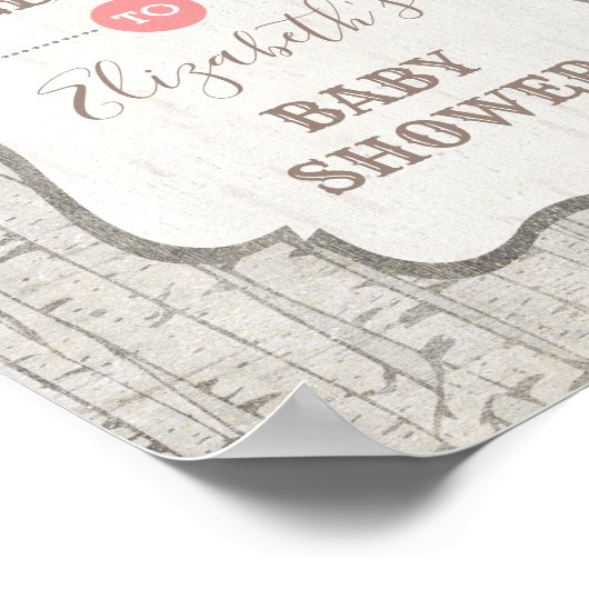  Tea Party Floral Baby shower Welkom Poster (Hoek)