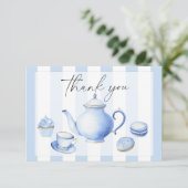 Tea Party Flowers baby shower bedankt (Staand voorkant)