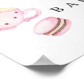 Tea Party Flowers Welkom meisje baby shower feest Poster (Hoek)