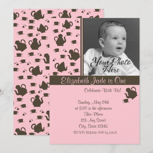 Tea Party / foto Kaart (Voorkant / Achterkant)