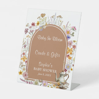 Tea Party Garden Baby in Bloom Kaarten & Cadeautek Reclamebord Met Voetstuk