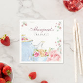 Tea Party Gepersonaliseerde Bloemen Servet (Insitu)