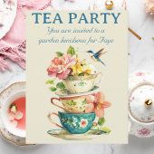 Tea Party Gevouwen Uitnodiging