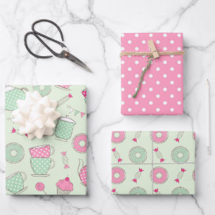 Tea Party Gift Wrapping Paper Set