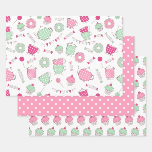Tea Party Gift Wrapping Paper Set (Set)