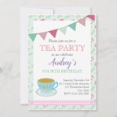 Tea Party Girls Birthday Shabby Chic Aftermiddag T Kaart (Voorkant)