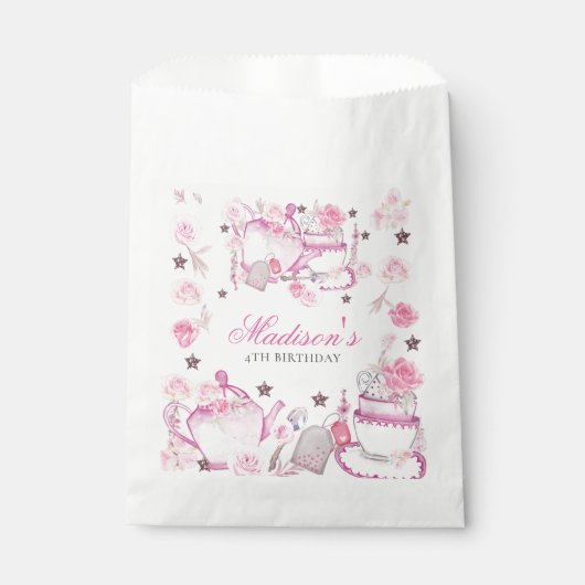 Tea Party Glitter Personalized Bedankzakje (Voorkant)