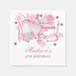Tea Party Glitter Personalized Elegant Servet
