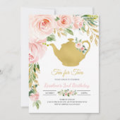 Tea Party Gouden Verjaardag Kaart (Voorkant)