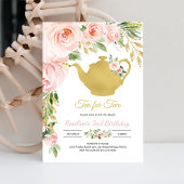 Tea Party Gouden Verjaardag Kaart