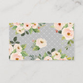 Tea Party Gray Pink Floral Diaper Raffle Ticket Informatiekaartje (Achterkant)