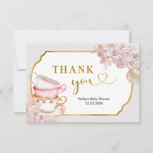 Tea Party - Hartelijk dank Bedankkaart (Voorkant)