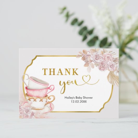  Tea Party - Hartelijk dank Bedankkaart (Staand voorkant)