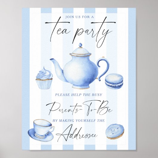 Tea party - Help de drukke ouders-to-be geadressee Poster (Voorkant)