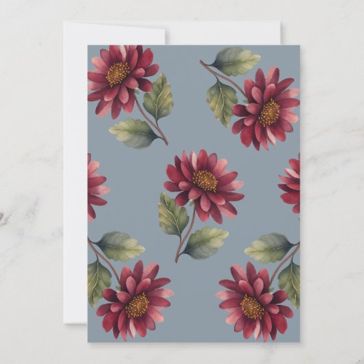  Tea Party Herfst Baby shower Uitnodiging (Achterkant)