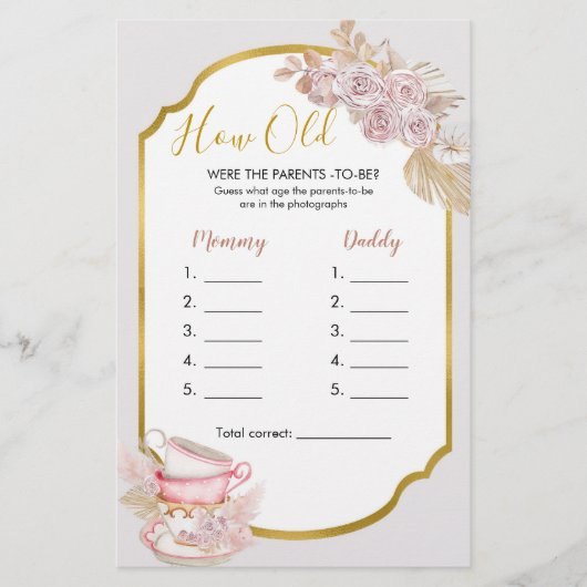  Tea Party Hoe oud waren de Parentenspelen? (Voorkant)