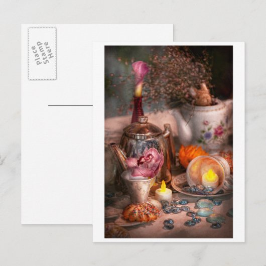 Tea Party - Ik zou graag thee willen hebben Uitnodiging Briefkaart (Voorkant / Achterkant)