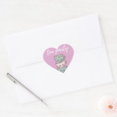 Tea Party Illustrated Teacups Pink Hart Sticker (Envelop)