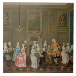 Tea Party in Lord Harrington's House, St. James's Tegeltje