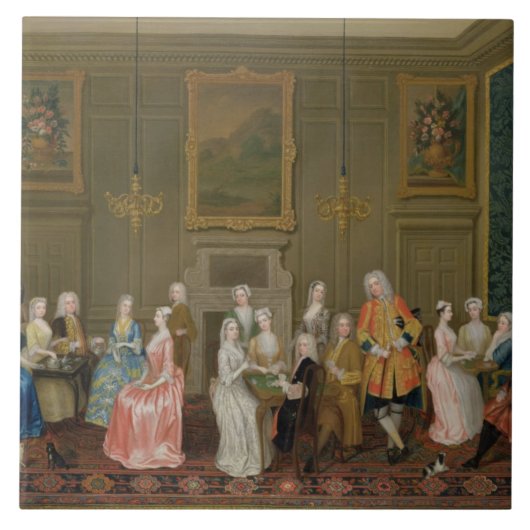 Tea Party in Lord Harrington's House, St. James's Tegeltje (Voorkant)