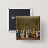 Tea Party in Lord Harrington's House, St. James's Vierkante Button 5,1 Cm (Voorkant /achterkant)