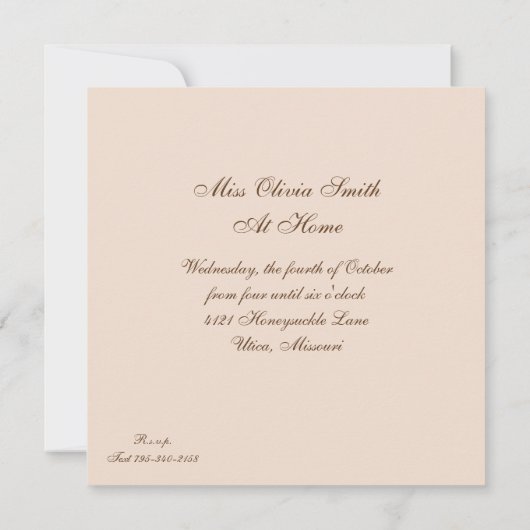 Tea Party Informal Uitnodiging (Achterkant)