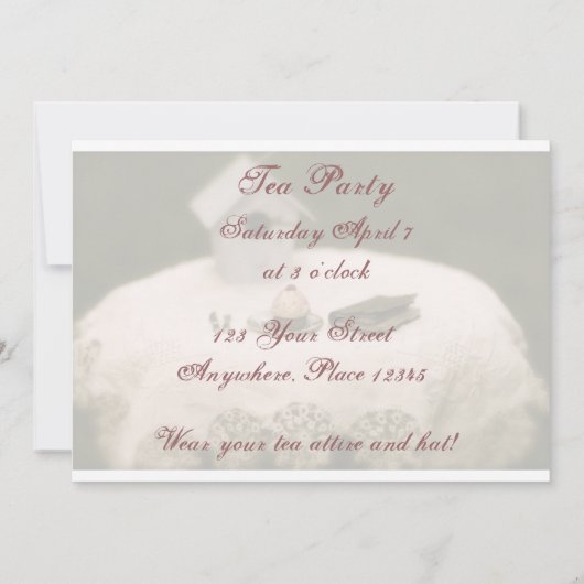 Tea Party Invitation Kaart (Achterkant)
